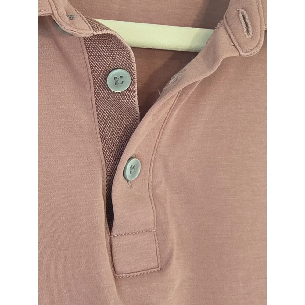 Robert Barakett Mens Shirt Medium Pima Cotton Short Sleeve Polo Dusty Rose Mauve - Picture 4 of 8
